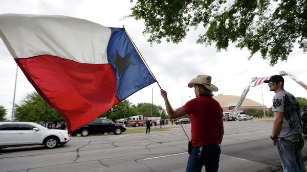 A man holds a Texas flag. - Sputnik International
