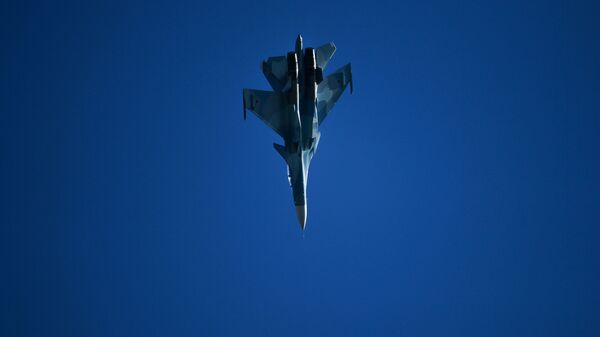 A Sukhoi Su-30SM fighter performs at the MAKS-2019 International Aviation and Space Show in Zhukovsky, outside Moscow, Russia. - Sputnik International