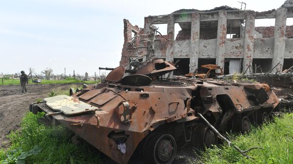 Ukraine Armed Forces' destroyed infantry fighting vehicle near Artemovsk. File photo - Sputnik International