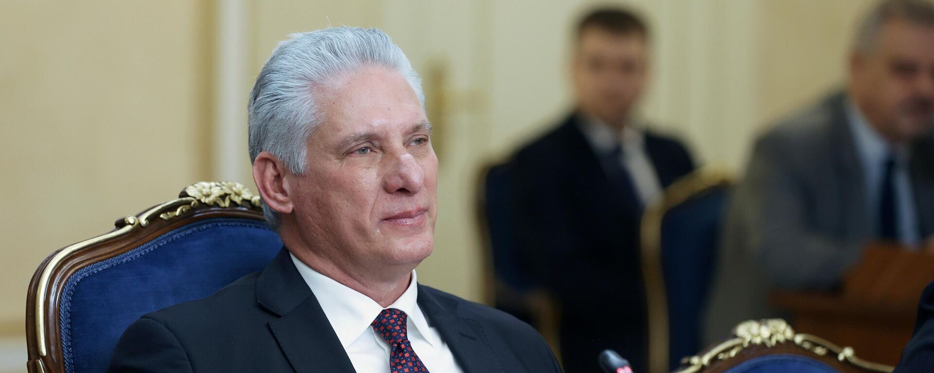 President of the Republic of Cuba Miguel Diaz-Canel Bermudez at a meeting with Chairman of the Federation Council of the Russian Federation Valentina Matvienko - Sputnik International, 1920, 24.08.2023